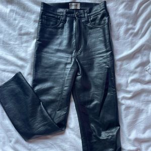 Agolde black leather pants - 25